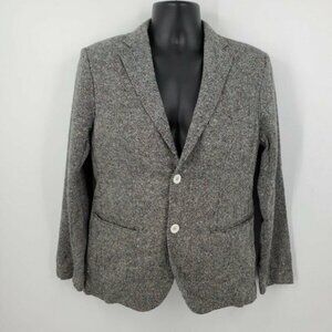 Barque New York Men's Speckled Tweed 3 Pocket Jacket Blazer Gray Size Medium
